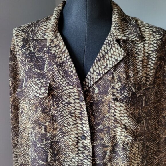 Kismet Snake print Blouse Sz XL - Picture 2 of 7